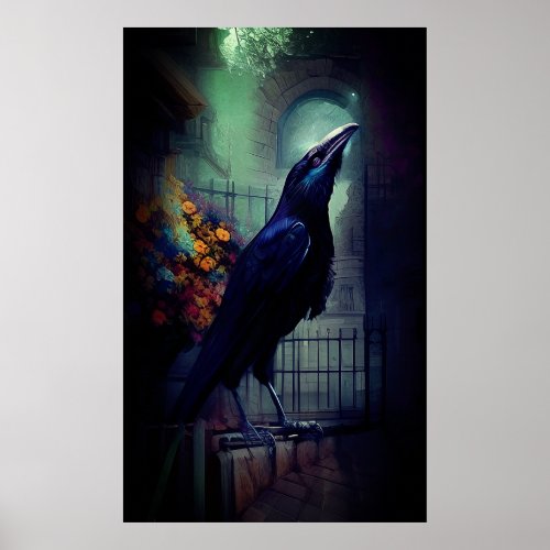 Digital Art Crow Poster