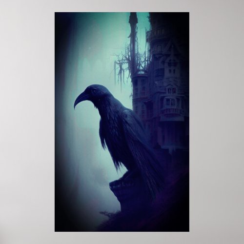 Digital Art Crow Poster