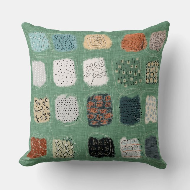 Digital Art Doodles Sampler Throw Pillow (Front)