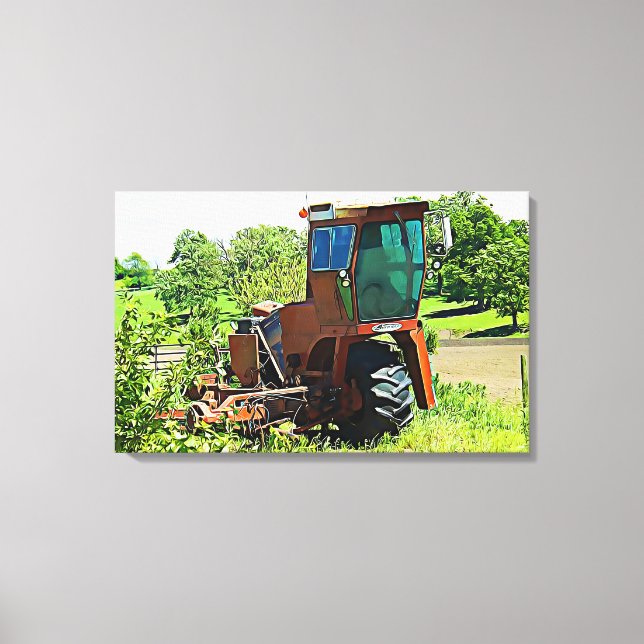 Digital Art Midwest Tractor Canvas Artwork Print (Front)