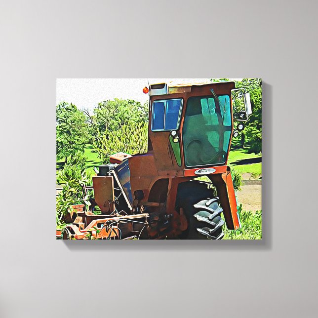 Digital Art Midwest Tractor Canvas Artwork Print (Front)