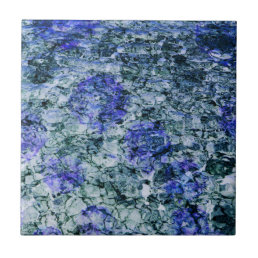 Digital art of blue watercolor abstract background ceramic tile
