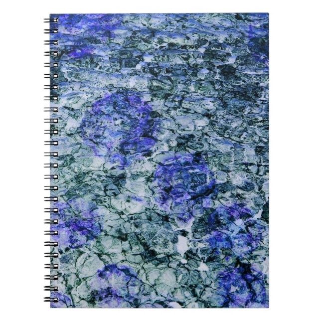 Digital art of blue watercolor abstract background notebook (Front)