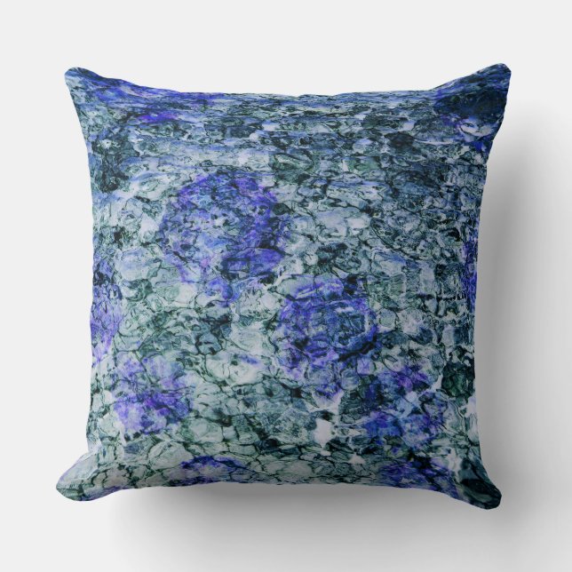 Digital art of blue watercolor abstract background throw pillow (Front)