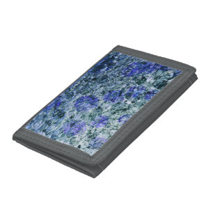 Digital art of blue watercolor abstract background tri-fold wallet