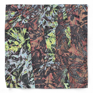 Digital art of floral flower pattern with tree bandana