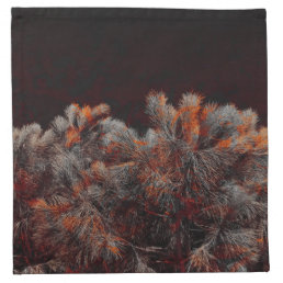 Digital art of pine tree with orange color spots cloth napkin