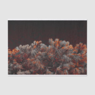 Digital art of pine tree with orange color spots tissue paper
