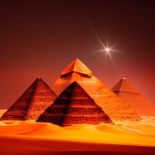 Digital art of the Giza pyramids