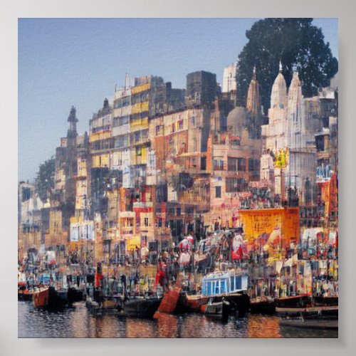 Digital Art Of Varanasi Bay  Poster