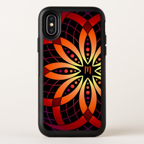 digital art ombre mandala monogrammed OtterBox symmetry iPhone x case