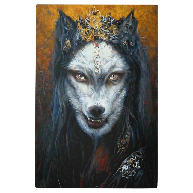 Digital Art Portrait of a Werewolf Metal Poster (Front)