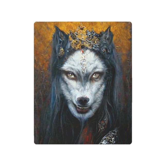 Digital Art Portrait of a Werewolf Metal poster (Front)