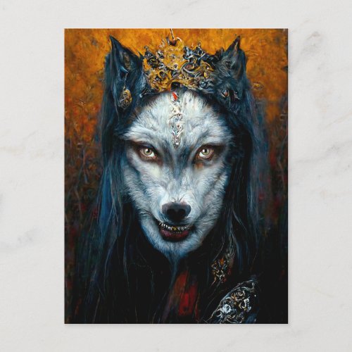 Digital Art Portrait of a Werewolf Postcard