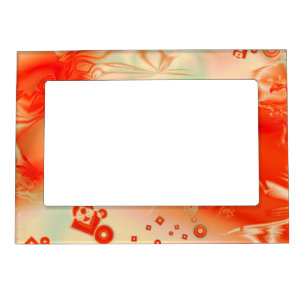 Digital Art Red Yellow Green Abstract Pattern Magnetic Frame