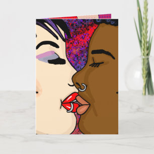 Digital Art   Romantic Kiss    Card