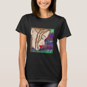 Digital Art   Sad Lady Deep in Thought   Artsy   T-Shirt