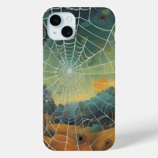 Digital art, spiderweb, spiders iPhone 15 plus case
