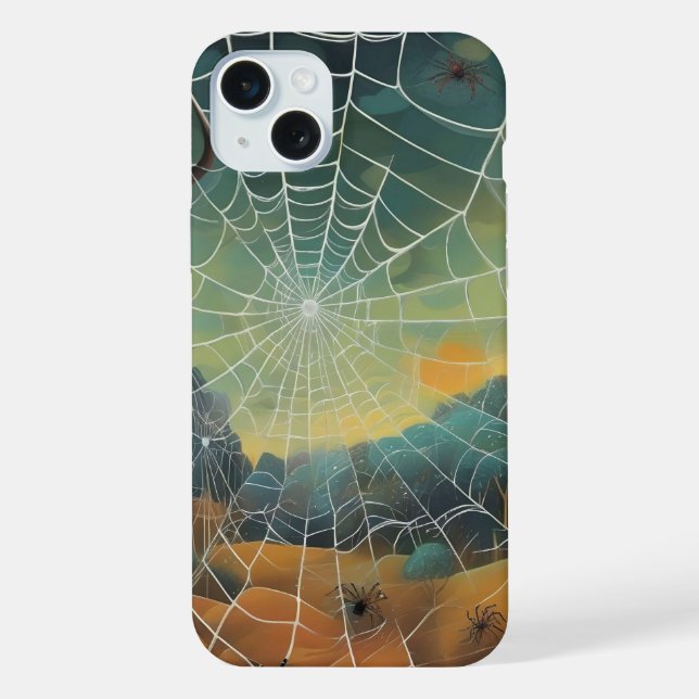 Digital art, spiderweb, spiders iphone case (Back)