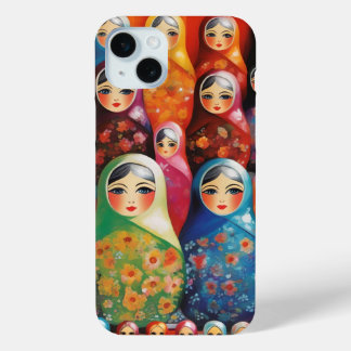 Digital art, stacking dolls iPhone 15 plus case