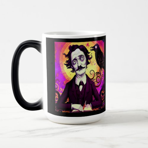 Digital Art Vintage Edgar Allan Poe Raven  Magic Mug