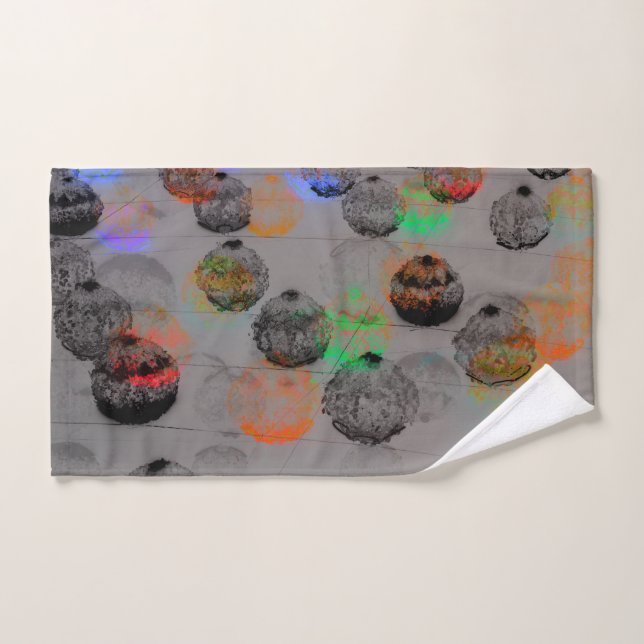 Digital art with round brush strokes. hand towel  (Hand Towel)