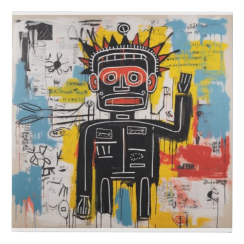 Digital Artwork inspired by Jean Michel Basquiat Faux Canvas Print