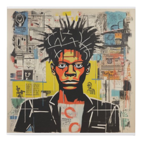 Digital Artwork inspired by Jean Michel Basquiat Faux Canvas Print