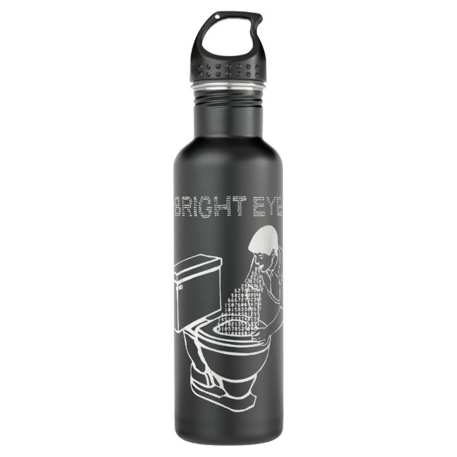 digital ash in a digital urn stainless steel water bottle (Front)