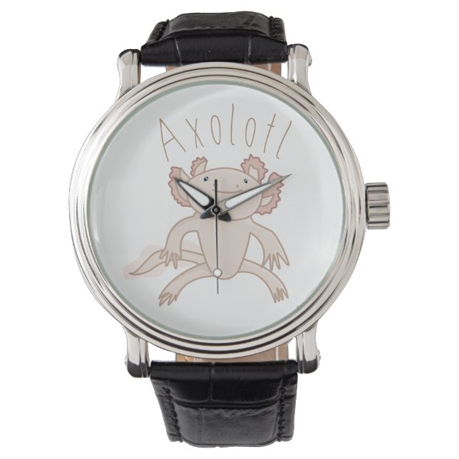 Digital Axolotl Illustration, Cute Animal Watch (Front)