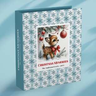 Digital baby deer snowy forest kids memory binder