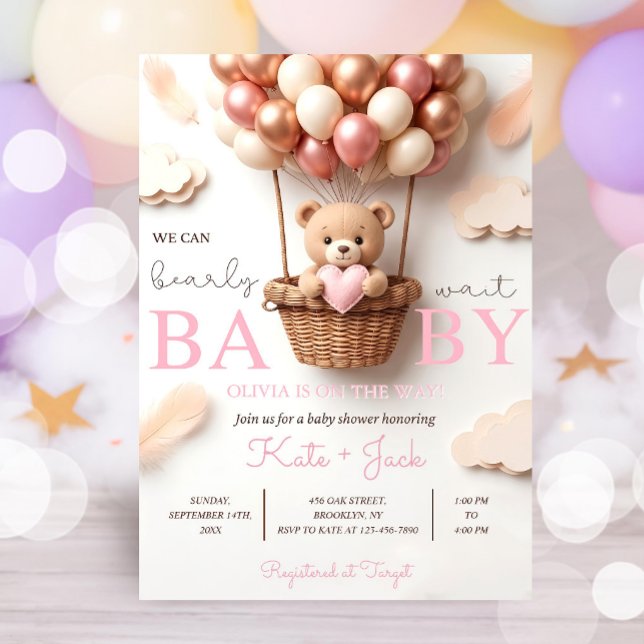 Digital Baby Girl Shower Invitation Template, Edit (Creator Uploaded)