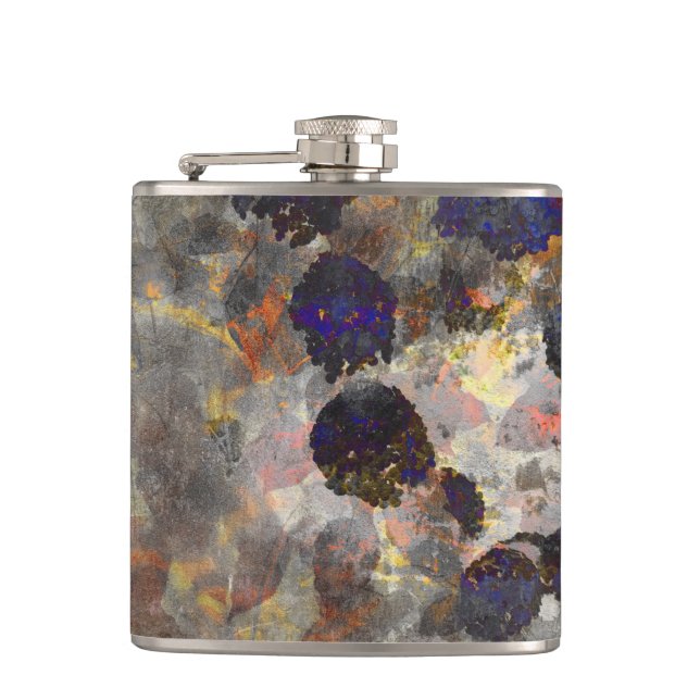 Digital background art of floral / flower pattern flask (Front)