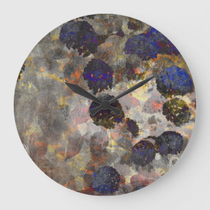 Digital background art of floral / flower pattern large clock