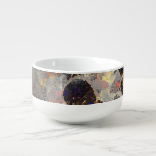 Digital background art of floral / flower pattern soup mug