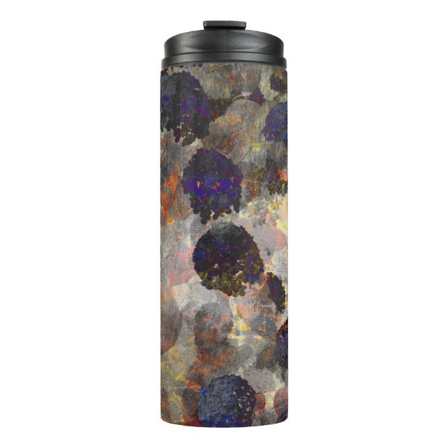 Digital background art of floral / flower pattern thermal tumbler (Front)