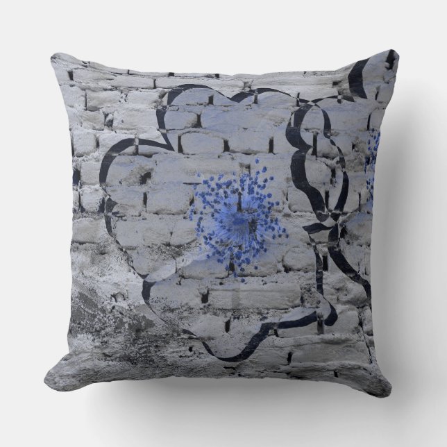 Digital background art of floral / flower pattern throw pillow (Front)