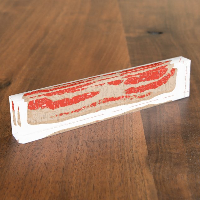 Digital Bacon Strip Desk Name Plate (Side)