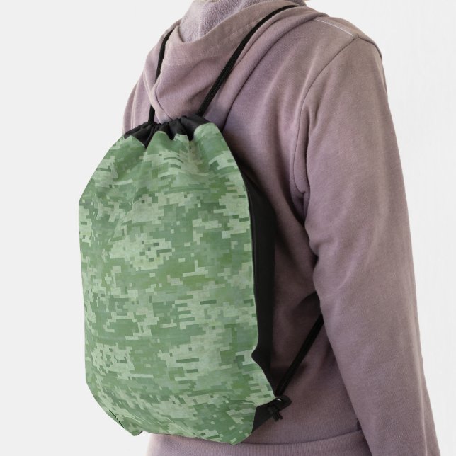 Digital Bamboo Camo Drawstring Bag (Insitu)