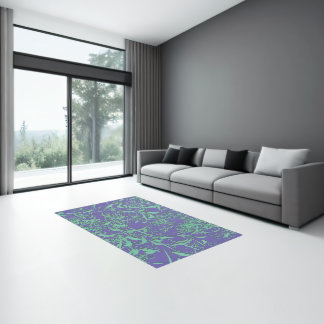 Digital Bamboo Leaves Rug