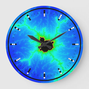 Digital (Binary) Analog Clock w Mandelbrot Fractal