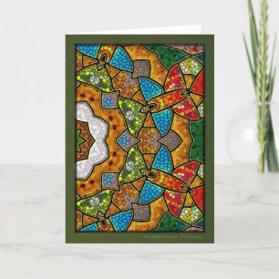 Digital Bird Mandala Holiday Card