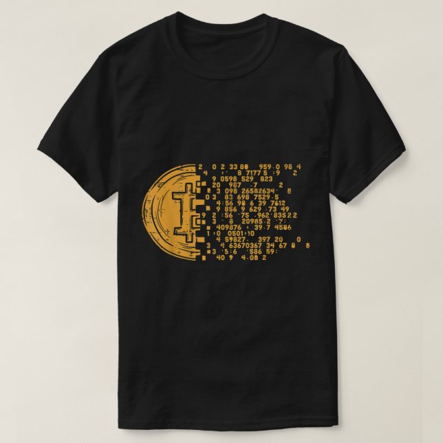 Digital Bitcoin Matrix Design T-Shirt (Design Front)