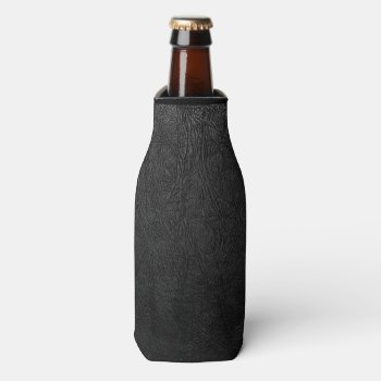 Digital Black Leather Bottle Cooler by DarknessFallz at Zazzle