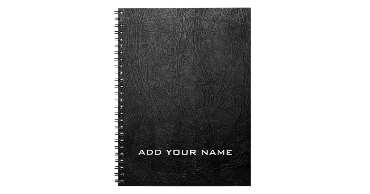Digital Black Leather Notebook | Zazzle