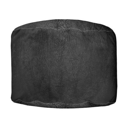 Digital Black Leather Pouf