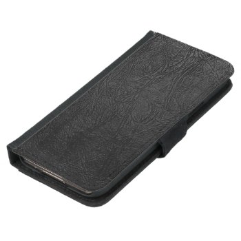 Digital Black Leather Samsung Galaxy S5 Wallet Case by LeftBrainDesigns at Zazzle