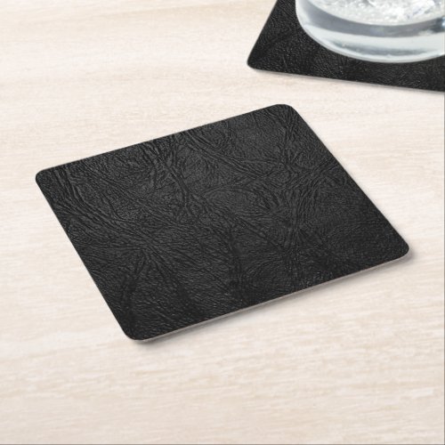 Digital Black Leather Square Paper Coaster