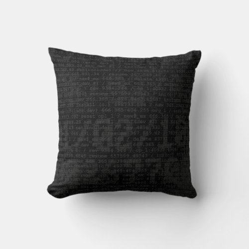 Digital Black Throw Pillow