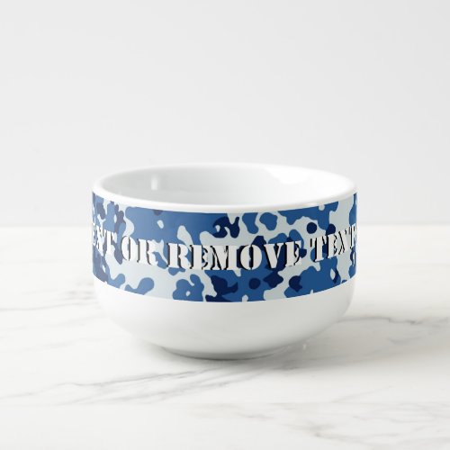 Digital Blue Camouflage Soup Mug